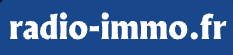 Logo Radio Immo blanc sur bleu