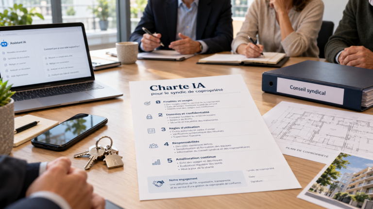 Charte IA pour syndic de copropriété : le modèle en 1 page à adopter