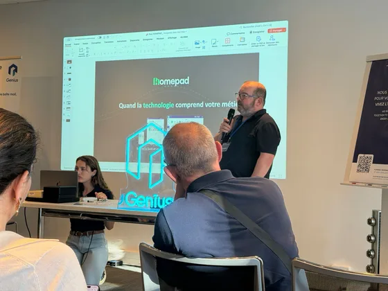 Présentation de Homepad devant l'assistance du Genius Club Nancy